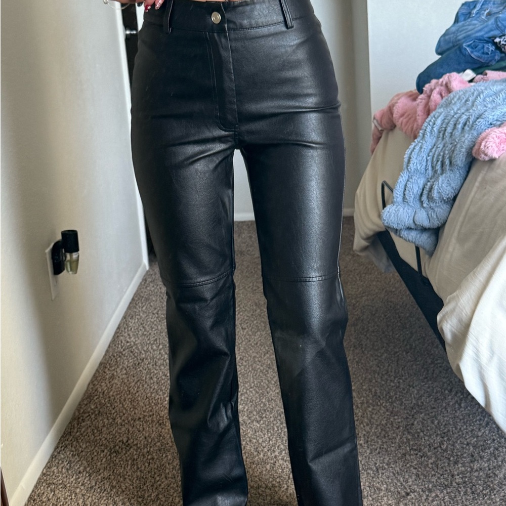 Princess Polly Black Straight Leg Pants